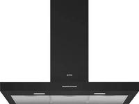 Smeg KBT900NE, Smeg KBT900NE Wandhaube 90cm Schwarz Flache T-Form Neutrales Design
