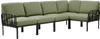 Nardi Komodo 5 Modul Sofa Outdoor - antracite/giunglasunbrella - Breite: 294 cm,