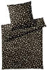 elegante Pebbles Bettwäsche-Set aus Mako-Satin - schwarz - 135x200 / 40x80 cm