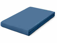 schlafgut Pure Topper Bio-Spannbettlaken - blue mid - 120-130x200-220 cm