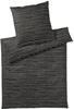 elegante Lines Bettwäsche-Set aus Mako-Satin - schwarz - 135x200 / 80x80 cm