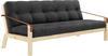 Karup Design POETRY Schlafsofa - clear/dark grey - Sofa: 204x90x43 cm, Bett: