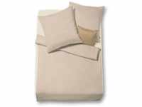 fleuresse Lech Bettwäsche-Set aus Flanell - beige - 155x220 / 80x80 cm