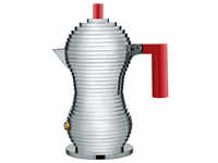 Alessi PULCINA Espressokocher - aluminium-rot - 150 ml ALESSI-MDL02-3-R
