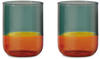 Remember Trinkglas 2er Set - mehrfarbig - 2 Gläser à 300 ml - Höhe 9,5 cm - Ø 7,5