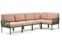 Nardi Komodo 5 Modul Sofa Outdoor - agave/rosaquarzo - Breite: 294 cm, Höhe: 80 cm,