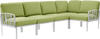 Nardi Komodo 5 Modul Sofa Outdoor - bianco/avocadosunbrella - Breite: 294 cm, Höhe: