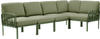 Nardi Komodo 5 Modul Sofa Outdoor - agave/giunglasunbrella - Breite: 294 cm, Höhe: