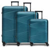 Pactastic Collection 02 THE THREE SET 4 Rollen Kofferset 3-teilig turquoise metallic