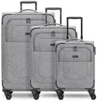 Redolz Essentials 12 THREE SET 4 Rollen Kofferset 3-teilig mit Dehnfalte grau