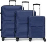Stratic Shine 4 Rollen Kofferset 3-teilig mit Dehnfalte blau