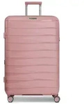 Franky London 4 Rollen Trolley L 74 cm mit Dehnfalte rosa
