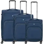 Roncato Gateway 4 Rollen Kofferset 3-teilig mit Dehnfalte blau
