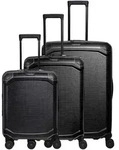 Travelite Millennium 4 Rollen Kofferset 3-teilig mit Dehnfalte schwarz