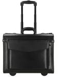 Dermata 2-Rollen Pilotentrolley Leder 45,5 cm Laptopfach grau