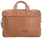 The Chesterfield Brand Wax Pull Up Aktentasche Leder 40 cm Laptopfach braun