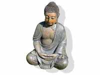 Buddha-Figur - grau-beige - 40 cm hoch