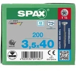 SPAX Senkkopf T-STAR plus - Teilgewinde Edelstahl rostfrei A2 1.4567 T15 - 3,5x40 -
