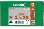 SPAX R&uuml;ckwandschraube Kreuzschlitz Z 4CUT Vollgewinde WIROX A3J 3,5x25 - 2000 Stk