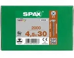 SPAX R&uuml;ckwandschraube Kreuzschlitz Z 4CUT Vollgewinde WIROX A3J 4,5x30 - 2000 Stk