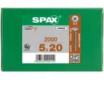SPAX R&uuml;ckwandschraube Kreuzschlitz Z 4CUT Vollgewinde WIROX A3J 5x20 - 2000 Stk