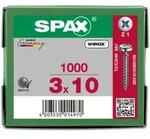 SPAX Halbrundkopf Kreuzschlitz Z 4CUT Vollgewinde Galvanisch blank verzinkt A2J 3x10