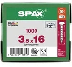 SPAX Halbrundkopf T-STAR plus 4CUT Vollgewinde Galvanisch blank verzinkt A2J 3,5x16 -