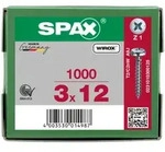 SPAX Halbrundkopf Kreuzschlitz Z 4CUT Vollgewinde Galvanisch blank verzinkt A2J 3x12