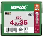 SPAX Halbrundkopf T-STAR plus 4CUT Vollgewinde Galvanisch blank verzinkt A2J 4,5x35 -