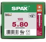 SPAX Halbrundkopf T-STAR plus 4CUT Vollgewinde Galvanisch blank verzinkt A2J 5x80 -