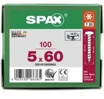 SPAX Halbrundkopf T-STAR plus 4CUT Vollgewinde Galvanisch blank verzinkt A2J 5x60 -