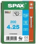 SPAX Senkkopf T-STAR plus - Vollgewinde Edelstahl rostfrei A2 1.4567 T20 - 4x25 - 200