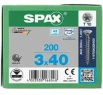 SPAX Senkkopf T-STAR plus - Vollgewinde Edelstahl rostfrei A2 1.4567 T10 - 3x40 - 200