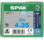 SPAX Senkkopf T-STAR plus - Vollgewinde Edelstahl rostfrei A2 1.4567 T20 - 4x35 - 200
