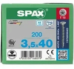 SPAX Senkkopf T-STAR plus - Vollgewinde Edelstahl rostfrei A2 1.4567 T15 - 3,5x40 -