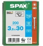SPAX Senkkopf T-STAR plus - Vollgewinde Edelstahl rostfrei A2 1.4567 T15 - 3,5x30 -