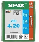 SPAX Senkkopf T-STAR plus - Vollgewinde Edelstahl rostfrei A2 1.4567 T20 - 4x20 - 200