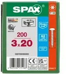 SPAX Halbrundkopf T-STAR plus 4CUT Vollgewinde Edelstahl rostfrei A2 1.4567 3x20 -