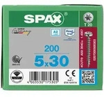 SPAX Halbrundkopf T-STAR plus 4CUT Vollgewinde Edelstahl rostfrei A2 1.4567 5x30 -