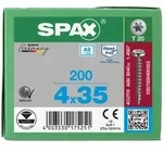 SPAX Halbrundkopf T-STAR plus 4CUT Vollgewinde Edelstahl rostfrei A2 1.4567 4x35 -