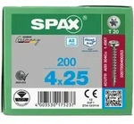 SPAX Halbrundkopf T-STAR plus 4CUT Vollgewinde Edelstahl rostfrei A2 1.4567 - 4x25 -