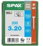 SPAX Linsensenkkopf T-STAR plus 4CUT Vollgewinde Edelstahl rostfrei A2 1.4567 - 3x20