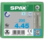 SPAX Linsensenkkopf T-STAR plus 4CUT Vollgewinde Edelstahl rostfrei A2 1.4567 - 4x45