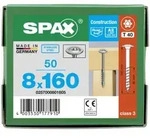 SPAX Tellerkopf 8 mm T-STAR plus 4CUT Teilgewinde Edelstahl rostfrei A2 1.4567 8x160