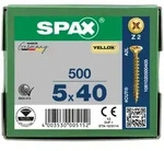 SPAX Senkkopf Kreuzschlitz Z - Vollgewinde YELLOX A2L PZ2 - 5x40 - 500 Stk