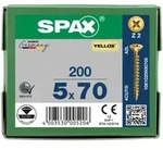 SPAX Senkkopf Kreuzschlitz Z - Vollgewinde YELLOX A2L PZ2 - 5x70 - 200 Stk
