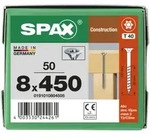 SPAX Senkkopf 8 mm T-STAR plus - Teilgewinde WIROX A3J T40 - 8x450 - 50 Stk