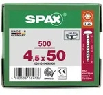 SPAX Halbrundkopf T-STAR plus 4CUT Vollgewinde Galvanisch blank verzinkt A2J 4,5x50 -