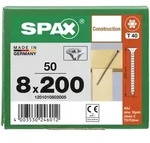 SPAX Senkkopf 8 mm T-STAR plus - Vollgewinde WIROX A3J T40 - 8x200 - 50 Stk