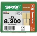SPAX Senkkopf 8 mm T-STAR plus - Teilgewinde WIROX A3J T40 - 8x200 - 50 Stk